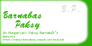 barnabas paksy business card